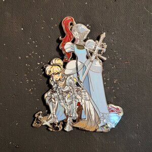 Cinderella Girl with Sword pin - silver white variant